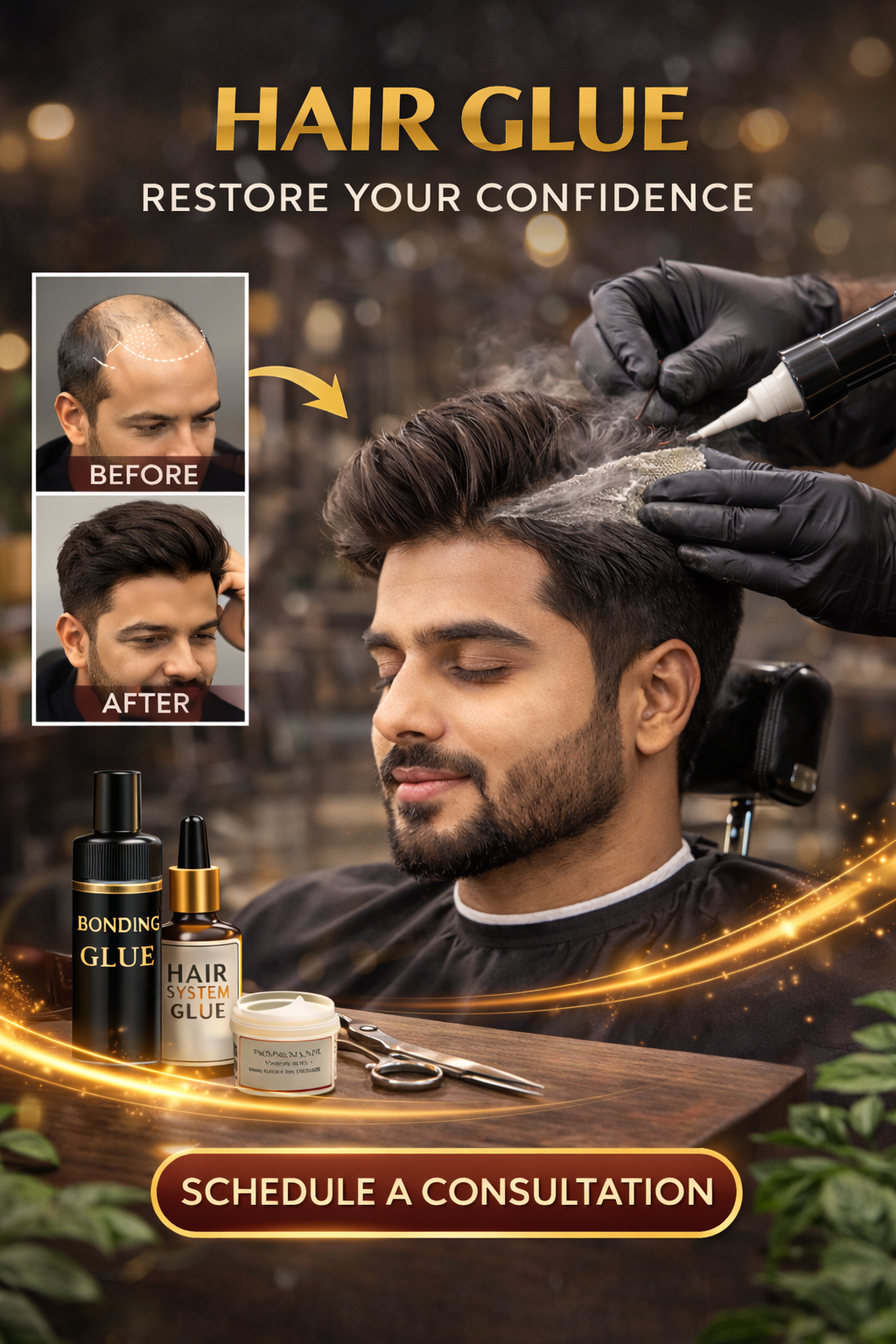 Hair Glue Application